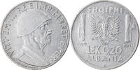 Albania 0.20 Lek Coin, Vittorio Emanuele III, Rome, Stainless -