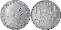 Albania 0.20 Lek Coin, Vittorio Emanuele III, Rome, Stainless -