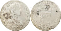 France Ecu Coin, Louis XIV, Écu de Béarn à la mèche longue, Pau -