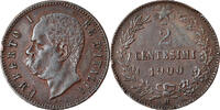 Italy 2 Centesimi Coin, Umberto I, Rome, Copper, KM:30 -