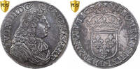 France 1/2 Écu à la cravate Louis XIV, Lyon, Silver, PCGS -