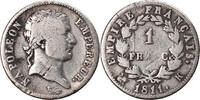 France Franc Coin, Napoléon I, Bordeaux, Silver, KM:692.8 -
