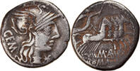 Denarius Coin, Aburia, Rome, Silver, Crawford:250/1 -