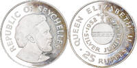 Seychelles 25 Rupees Coin, British Royal Mint, Proof, Silver -