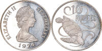 Seychelles 10 Rupees Coin, British Royal Mint, Silver, KM:20a -