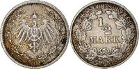 GERMANY - EMPIRE 1/2 Mark Coin, Stuttgart, Silver, KM:17 -