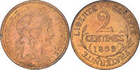 France 2 Centimes Coin, Dupuis, Paris, Bronze, KM:841 -