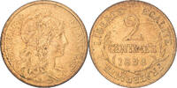 France 2 Centimes Coin, Dupuis, Paris, Bronze, KM:841 -