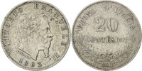 Italy 20 Centesimi Coin, Vittorio Emanuele II, Milan, Silver -