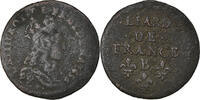 France Liard Coin, Louis XIV, Liard de France au buste juvénile, deuxième type -
