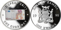 Zambia 1000 Kwacha Coin, British Royal Mint, Silver plated -