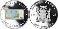 Zambia 1000 Kwacha Coin, British Royal Mint, Silver Plated -