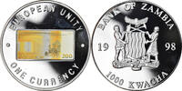 Zambia 1000 Kwacha Coin, British Royal Mint, Silver Plated -