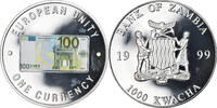 Zambia 1000 Kwacha Coin, British Royal Mint, Silver Plated -