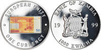 Zambia 1000 Kwacha Coin, British Royal Mint, Silver plated -