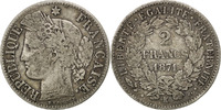 France 2 Francs Coin, Cérès, Bordeaux, Silver, KM:817.2 -