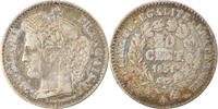 France 20 Centimes Coin, Cérès, Paris, Silver, KM:758.1 -
