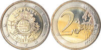 Slovenia 2 Euro 10 ans de l'Euro, Bi-Metallic, KM:107 -