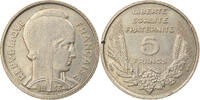 France 5 Francs Coin, Bazor, Paris, Nickel, KM:887 -