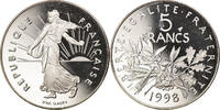 France 5 Francs Coin, Semeuse, Paris, BE, Nickel Clad -