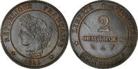 France 2 Centimes Coin, Cérès, Paris, Bronze, KM:827.1 -