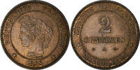 France 2 Centimes Coin, Cérès, Paris, Bronze, KM:827.1 -