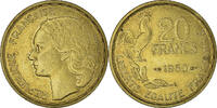 France 20 Francs Coin, Guiraud, Paris, Aluminum-Bronze -
