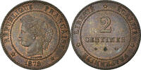 France 2 Centimes Coin, Cérès, Paris, Bronze, KM:827.1 -