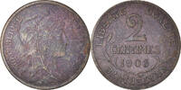 France 2 Centimes Coin, Dupuis, Paris, Bronze, KM:841 -