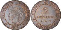 France 2 Centimes Coin, Cérès, Paris, Bronze, KM:827.1 -