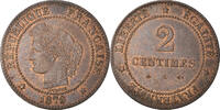 France 2 Centimes Coin, Cérès, Paris, Bronze, KM:827.1 -