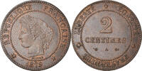 France 2 Centimes Coin, Cérès, Paris, Bronze, KM:827.1 -