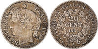 France 20 Centimes Coin, Cérès, Paris, Silver, KM:758.1 -