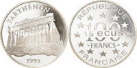 France 100 Francs-15 Ecus Coin, Parthénon, BE, Silver -