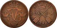 Sweden Ore, S.M. Coin, Frederick I, Copper, KM:416.1 -