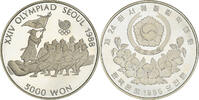 KOREA-SOUTH 5000 Won Coin, BE, Silver, KM:55 -