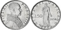 VATICAN CITY 50 Lire Coin, Pius XII, Stainless Steel, KM:54.2 -