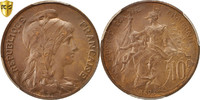 France 10 Centimes Coin, Dupuis, Paris, PCGS, MS63BN, Bronze -