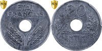 20 Centimes 1944 Paris Frankreich Paris, Zinc, PCGS, Gadoury:321, KM:900.2 MS62
