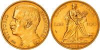 Italy 100 Lire Vittorio Emanuele III, Rome, Very rare, Gold -