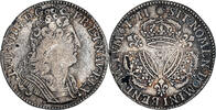 France 1/4 Ecu Coin, Louis XIV, 1/4 Écu aux 3 couronnes, Reims -