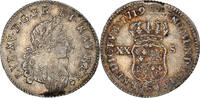 France 20 Sols, 1/6 ECU Coin, Louis XV, 1/6 Écu (XX – S) de France-Navarre -