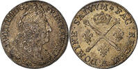 France 1/4 Ecu Coin, Louis XIV, 20 Sols aux insignes, Paris -