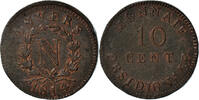 French States 10 Centimes Coin, FRENCH STATES, ANTWERP, Napoleon I, Wolschot -