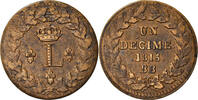 France Decime Coin, Louis XVIII, Strasbourg, Bronze, KM:701 -