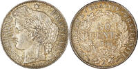 France 50 Centimes Coin, Cérès, Paris, Silver, KM:834.1 -