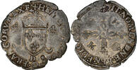 France Douzain aux croissants Coin, Henri II, Lyon, Billon -