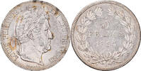 France 5 Francs Coin, Louis-Philippe, Rouen, Silver -
