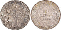 France 50 Centimes Coin, Cérès, Paris, Silver, KM:834.1 -