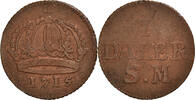 Sweden Daler Coin, Carl XII, Copper, KM:352 -
